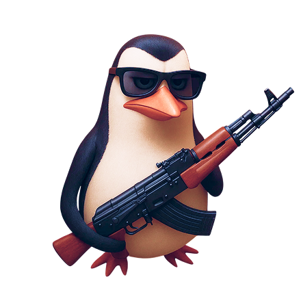 Cool penguin with sunglasses